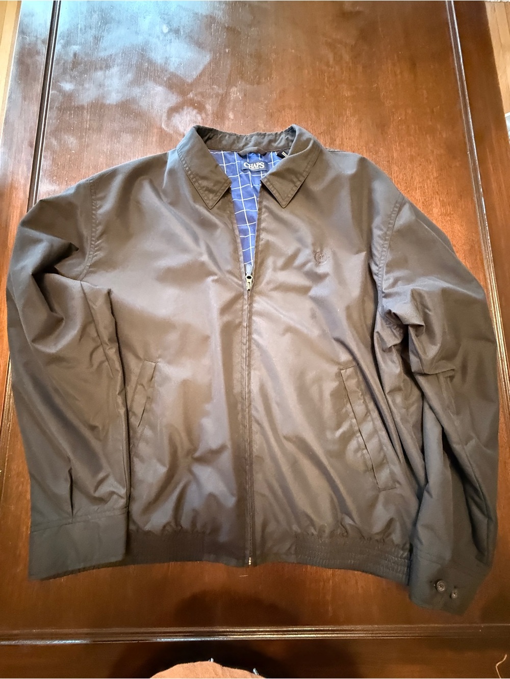 Chaps Men's Brown Zip-Front Bomber Jacket